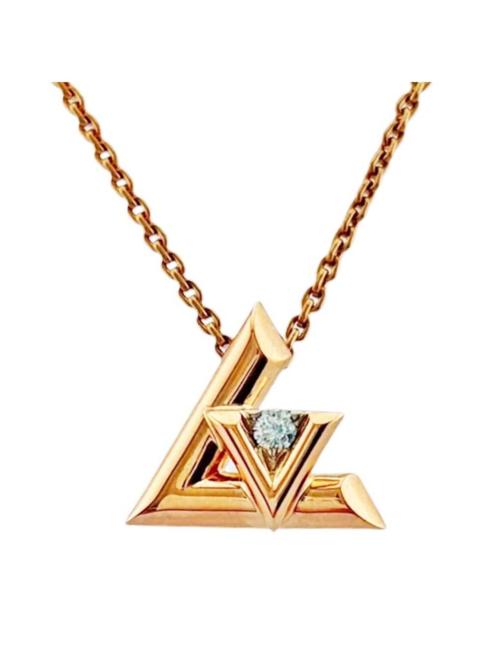 Louis Vuitton Pendentif Vault One Necklace 18k Pink Gold Diamond